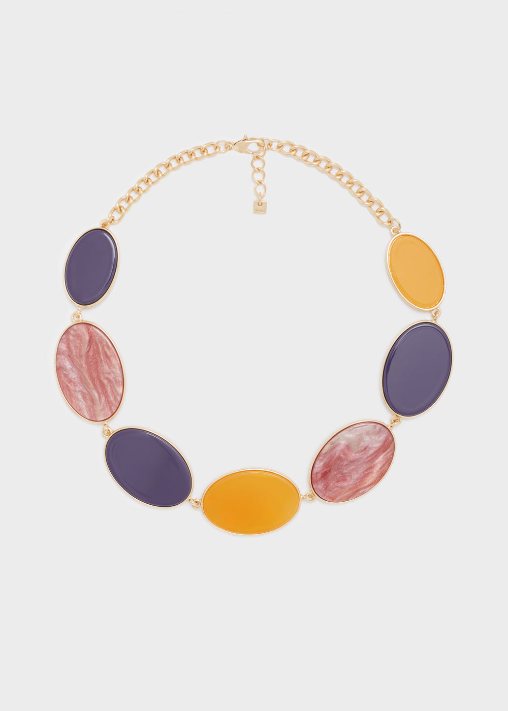 DOTTY YELLOW AND PURPLE RESIN CHOKER NECKLACE