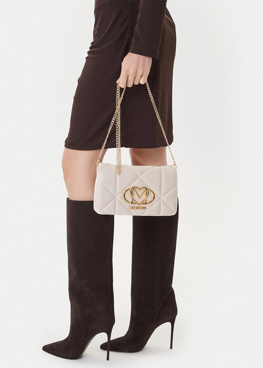 Borsa a tracolla con logo frontale