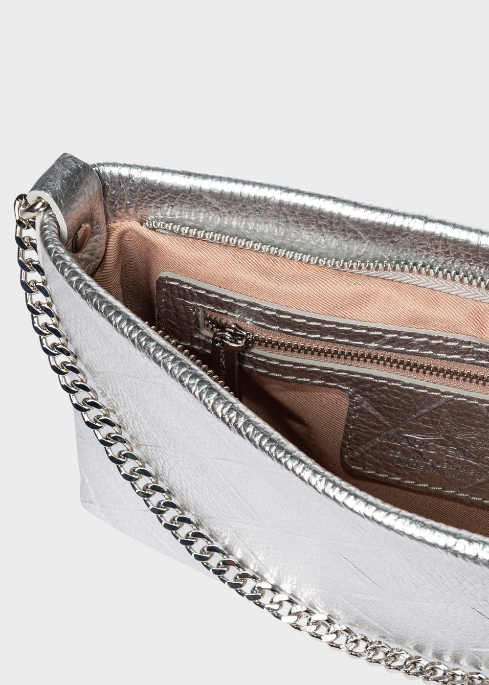 Borsa Marlene Plot con tracolla, con dettagli geometrici, in pelle