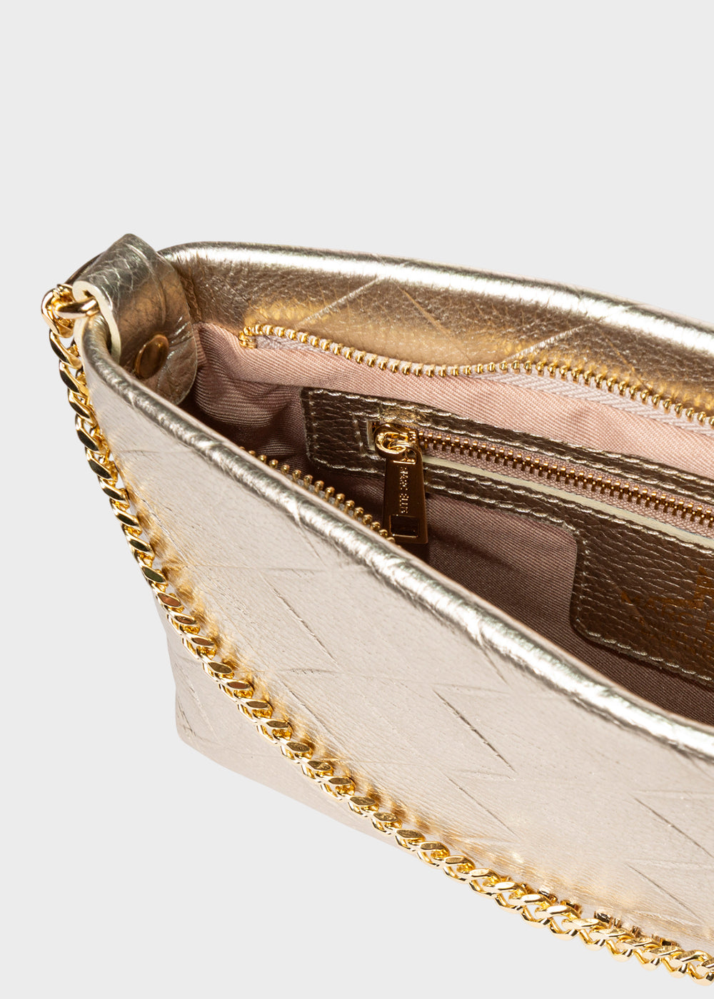 Borsa Marlene Plot con tracolla, con dettagli geometrici, in pelle