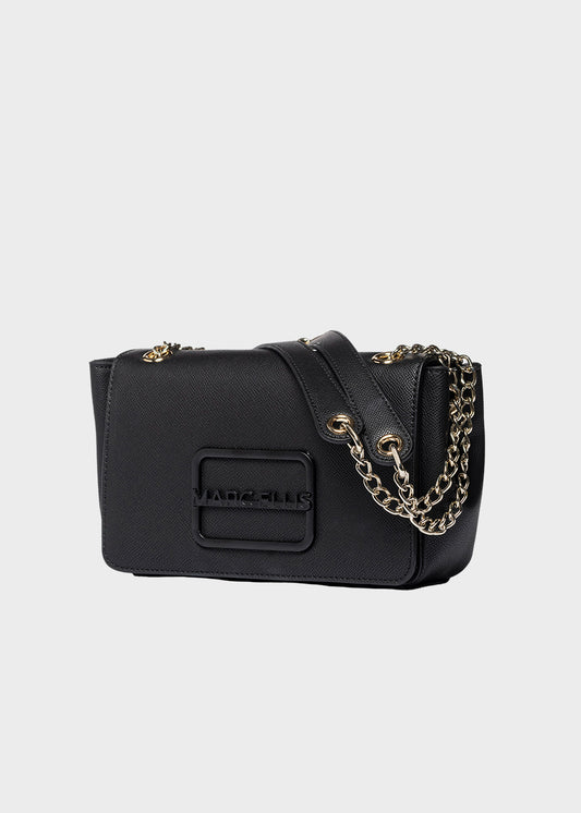Borsa a tracolla Victoria M GR con pattina e logo metallico