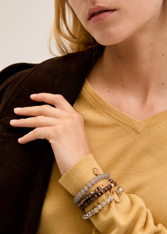 Eye Beads Elastic Bracelet Set