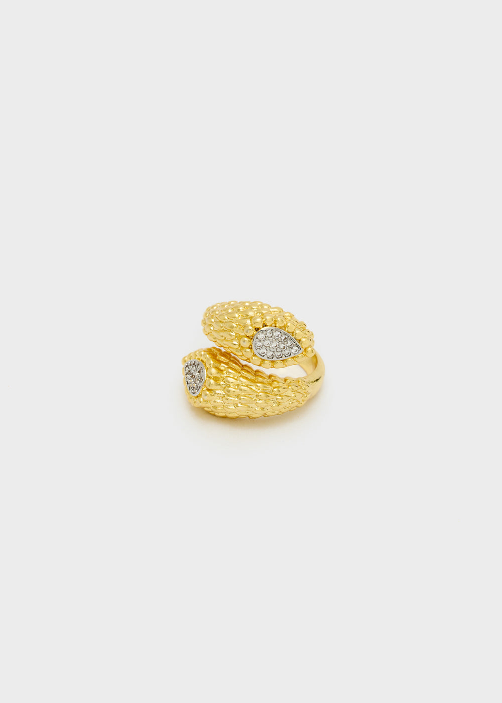 Anello doppio elemento lavorato oro