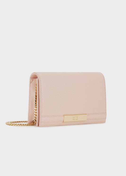 Clutch bag with shoulder strap and logo