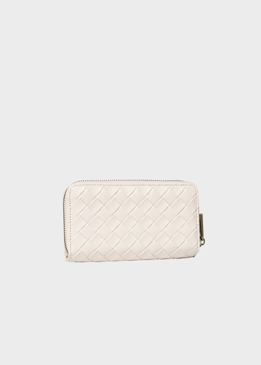 Portafogli Norah Plait con zip e pattina con effetto intreccio