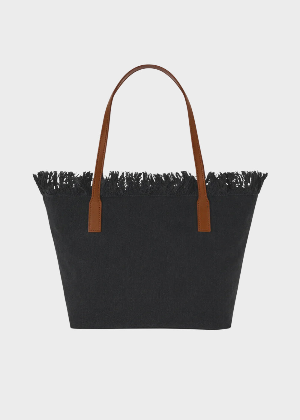 Borsa shopper City media in tessuto con frange