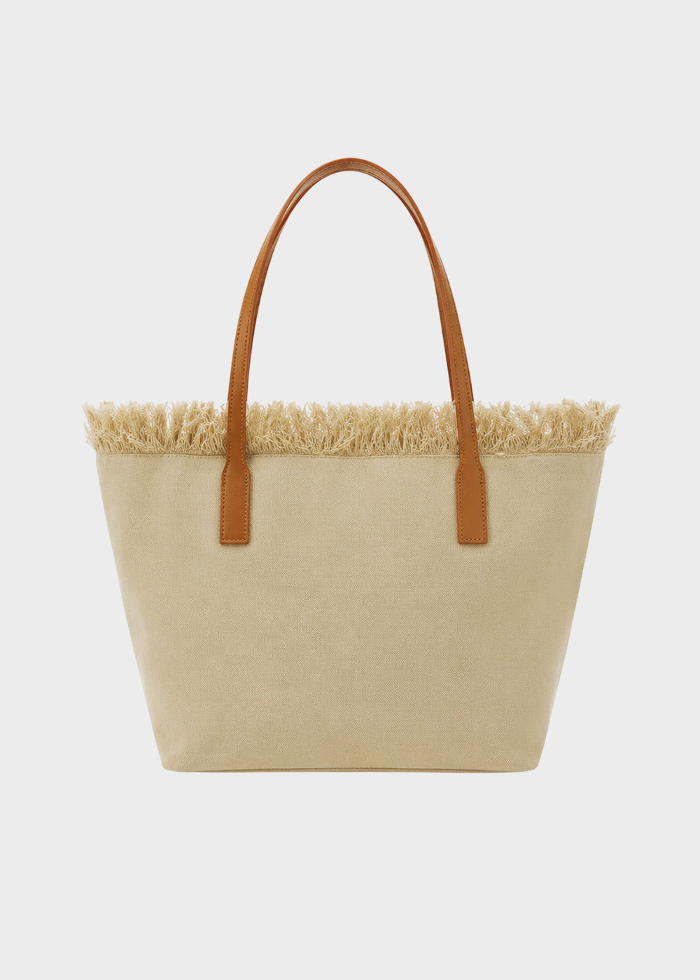 Borsa shopper City media in tessuto con frange