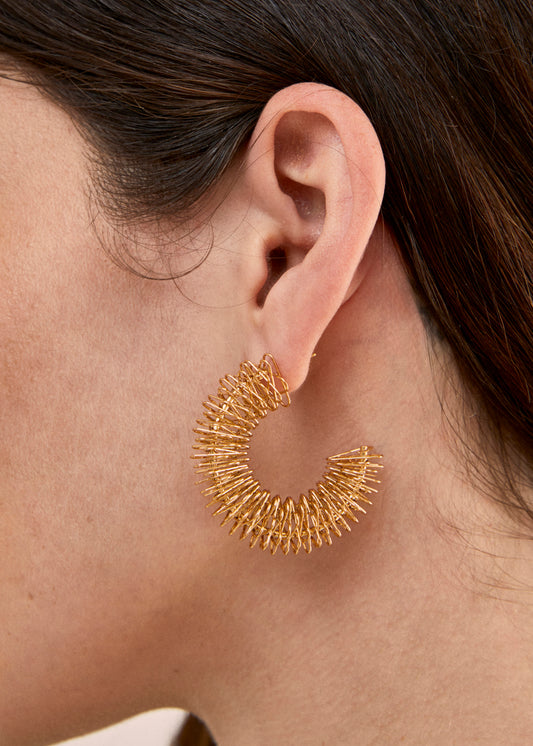 THREAD HOOP EARRINGS