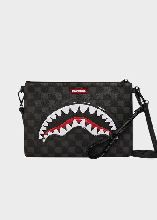 Pochette Dripping Shark in Paris con tracolla e manico da polso