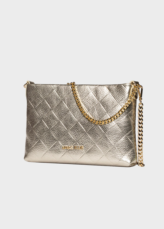 Borsa Marlene Plot con tracolla, con dettagli geometrici, in pelle