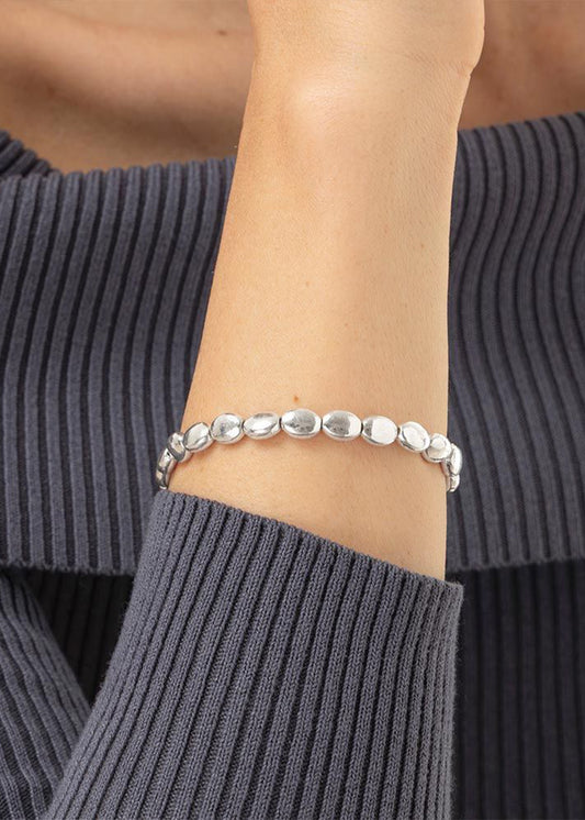 Elastic Bracelet with Domed Ovals