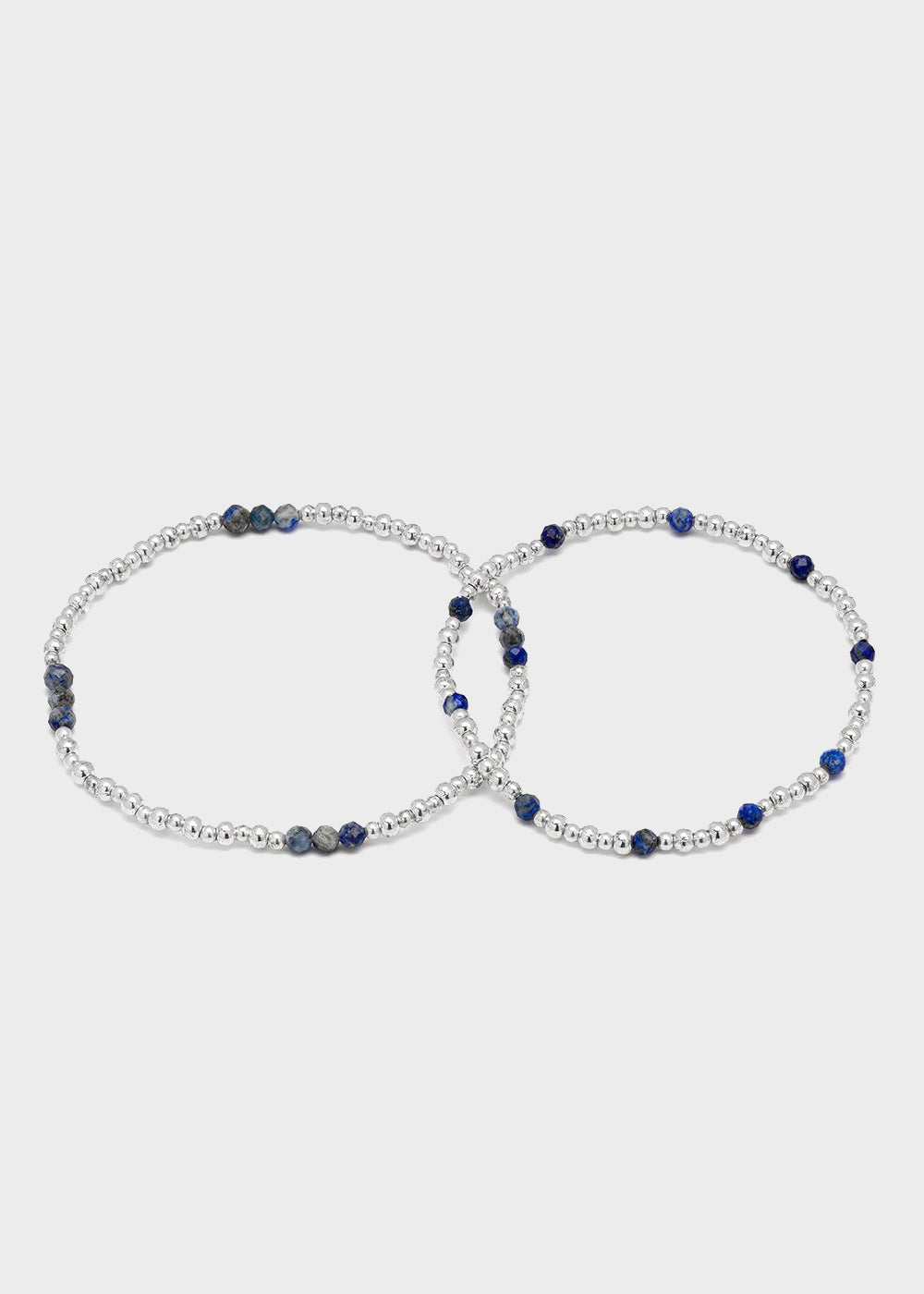 2 Elastic Lapis Lazuli Bracelets