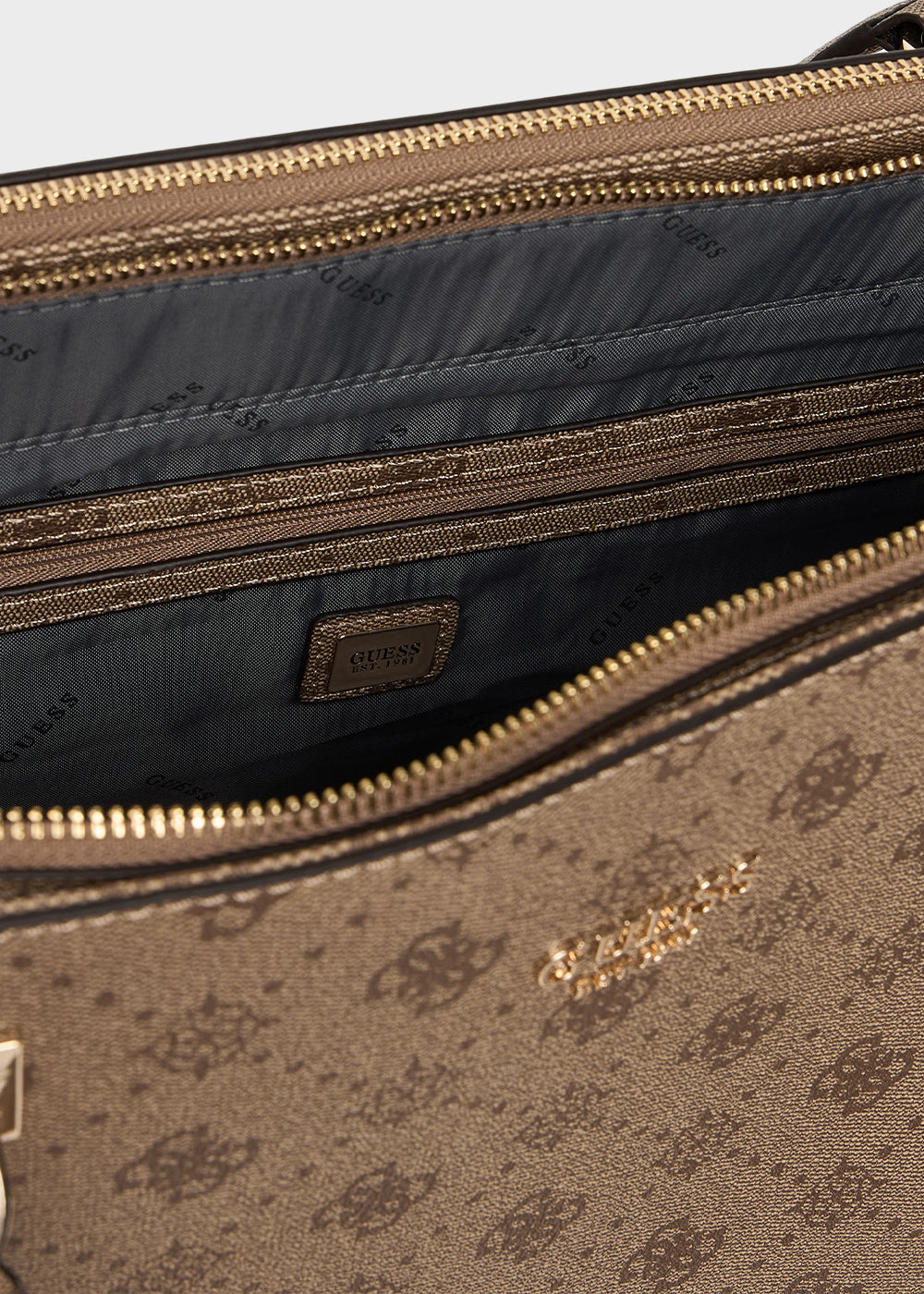 Borsa a spalla grande Calebra con logo all over