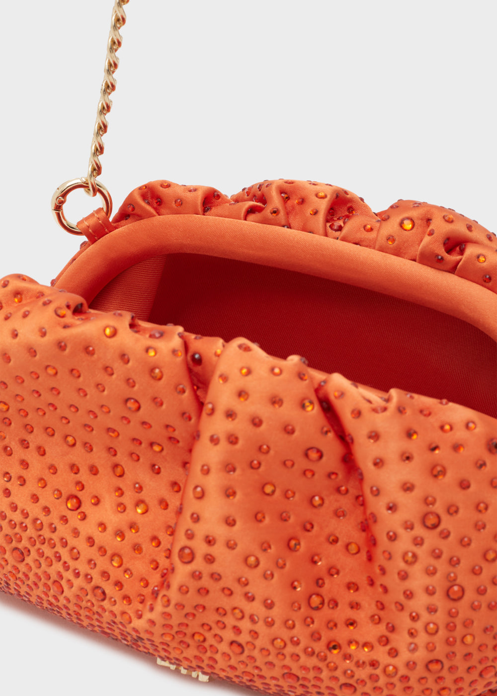 ASTRA ORANGE CLUTCH WITH FUCHSIA STONES