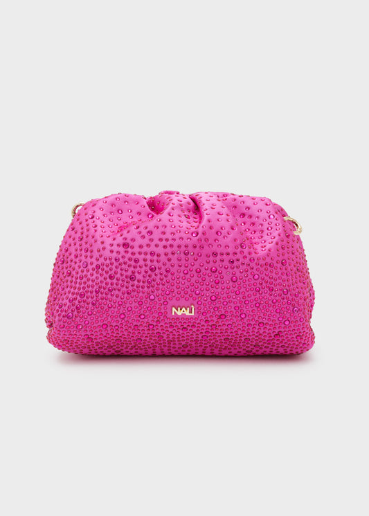 ASTRA FUCHSIA CLUTCH WITH STONES