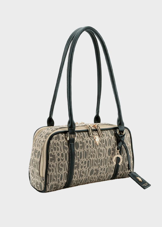 Borsa a spalla Jacquard in tessuto