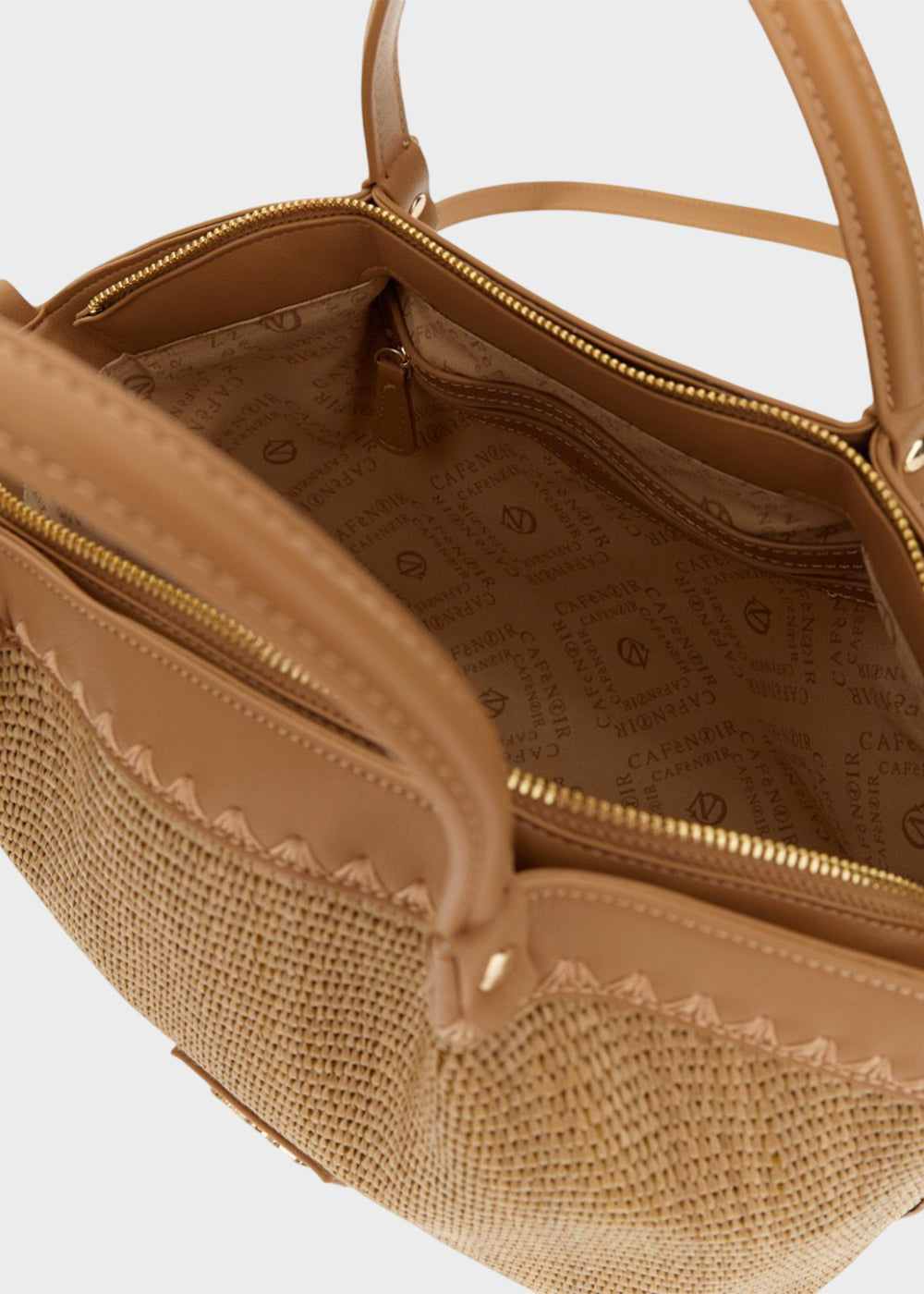 Borsa a mano effetto rafia con tracolla