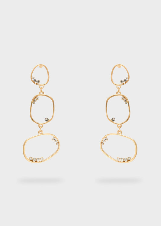 Oval element earrings