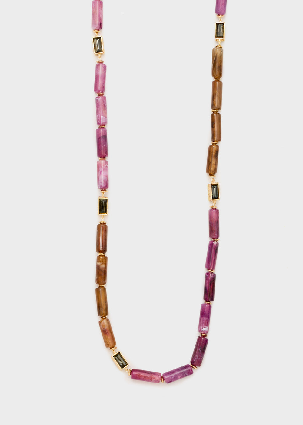 Collana Jil lunga pietre baguette viola