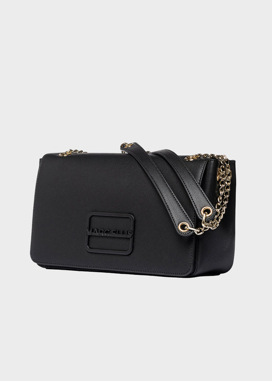 Borsa a tracolla Victoria L GR con pattina e logo metallico