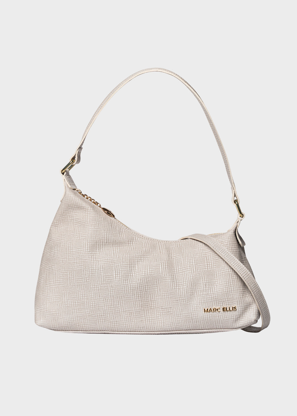 Borsa a spalla Wynn M con tracolla, in pelle ruvida