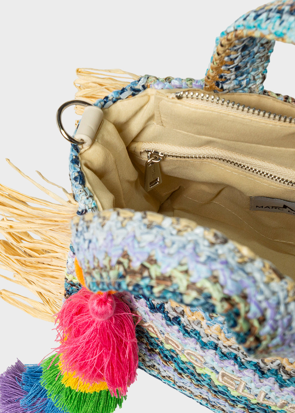 Borsa da Mare piccola Buby S.Claire S in effetto rafia, con tracolla
