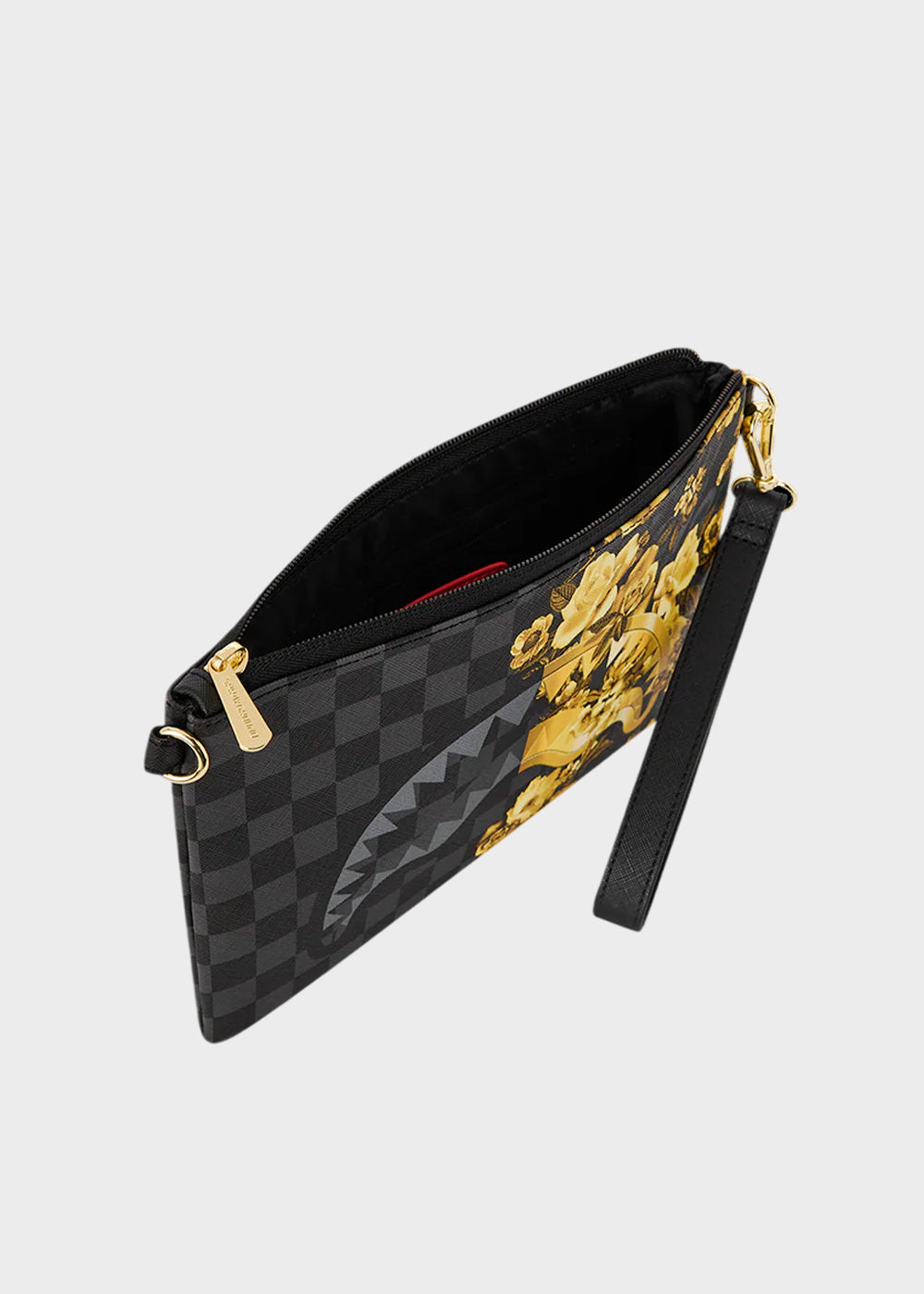 Pochette Gold Floral Remix con tracolla e manico da polso