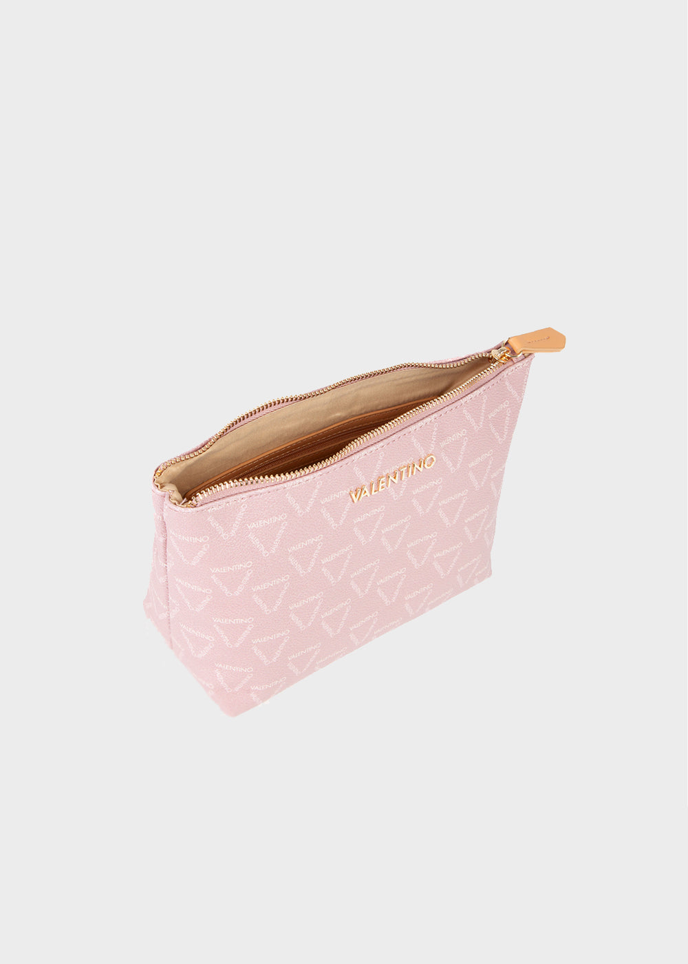 Beauty case with zip and all-over logos