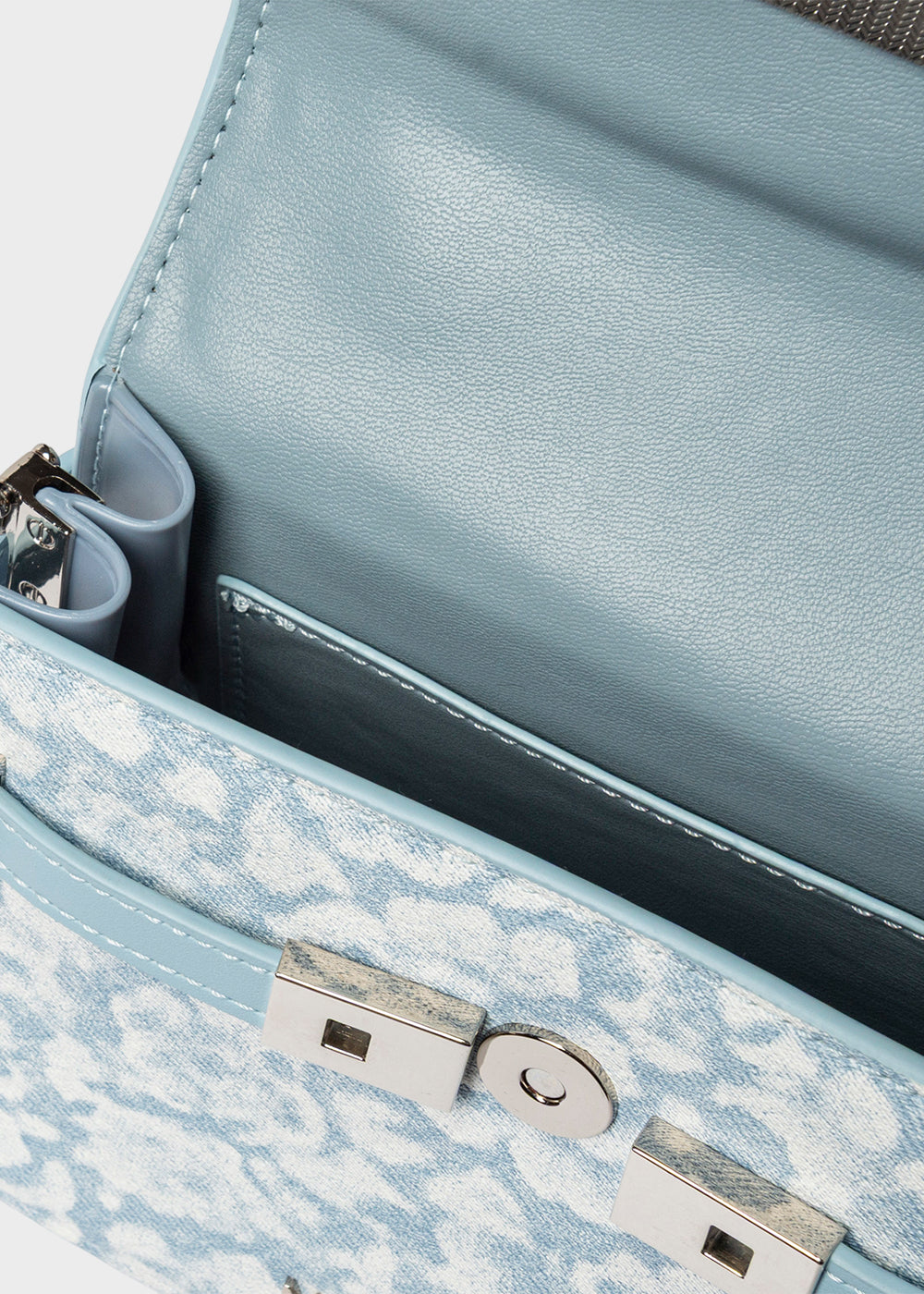 Borsa a mano con tracolla Around S in effetto denim