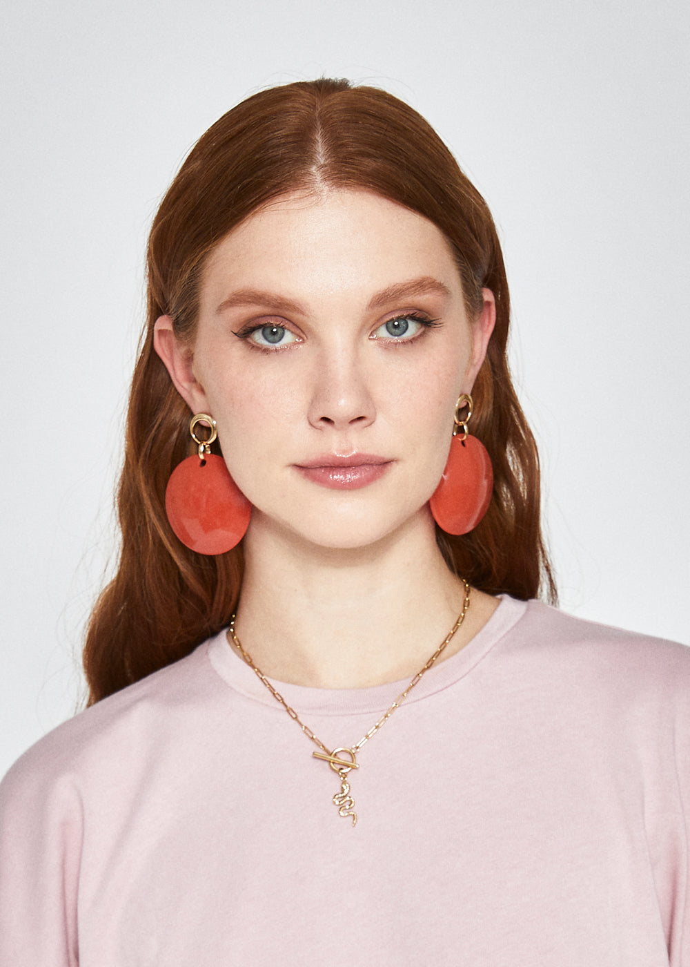 CORAL RESIN SPHERE EARRINGS