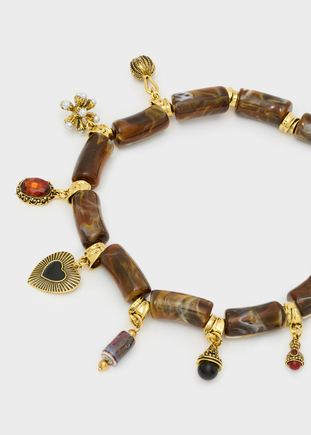 Collana Kye in resina con pendenti marrone