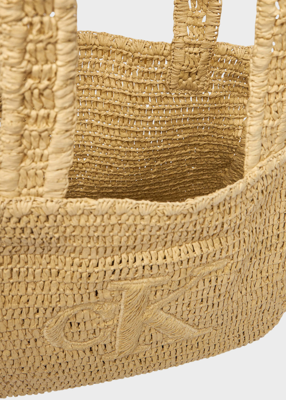 Borsa tote in Raffia con logo