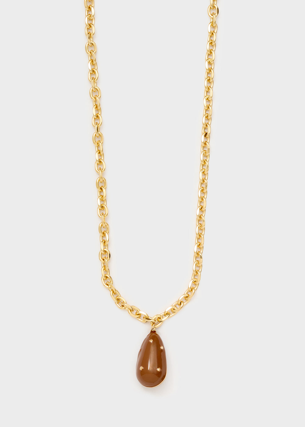Collana Juls lunga elemento smaltato marrone