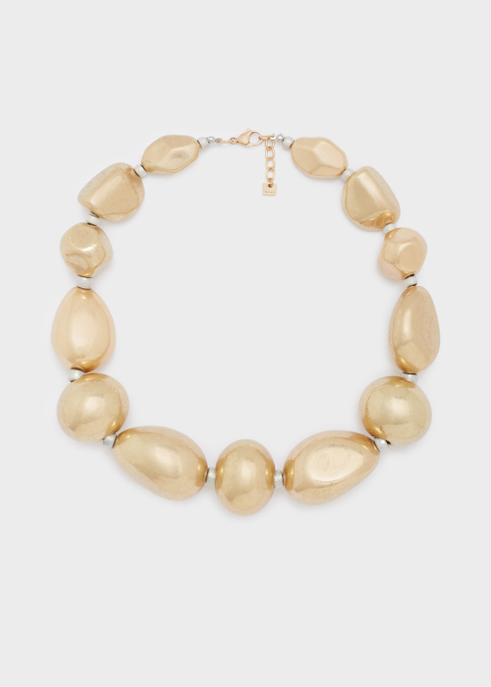 BRUSHED GOLD PEBBLE CHOKER NECKLACE