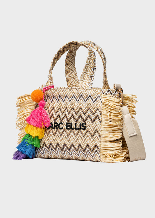 Borsa da Mare piccola Buby S.Claire S in effetto rafia, con tracolla