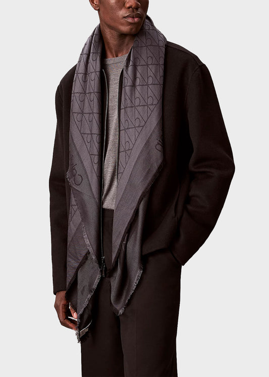 Sciarpa morbida con logo tono su tono