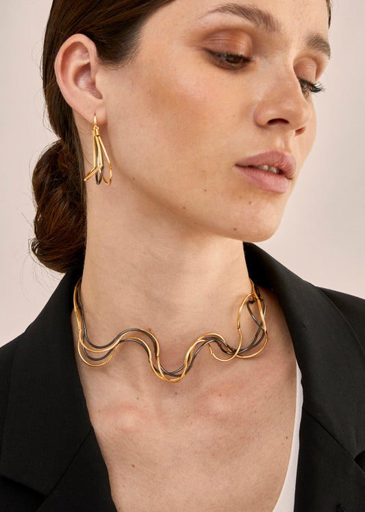 SOFT WAVE NECKLACE 18KT GOLD PLATED