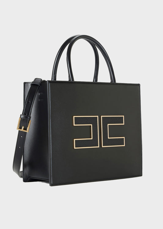 Borsa a mano grande con tracolla e logo