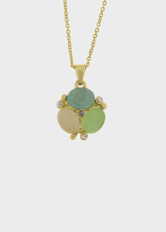Collana in Metallo color oro con pietre colorate