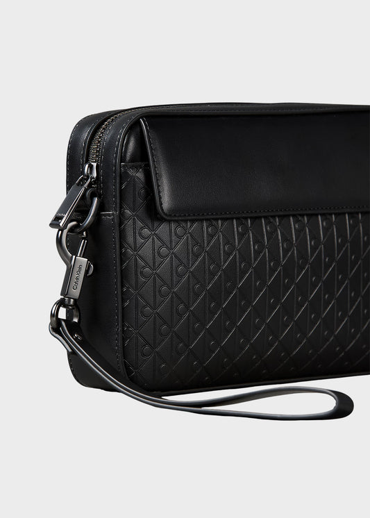 Pochette con emblem logo all-over