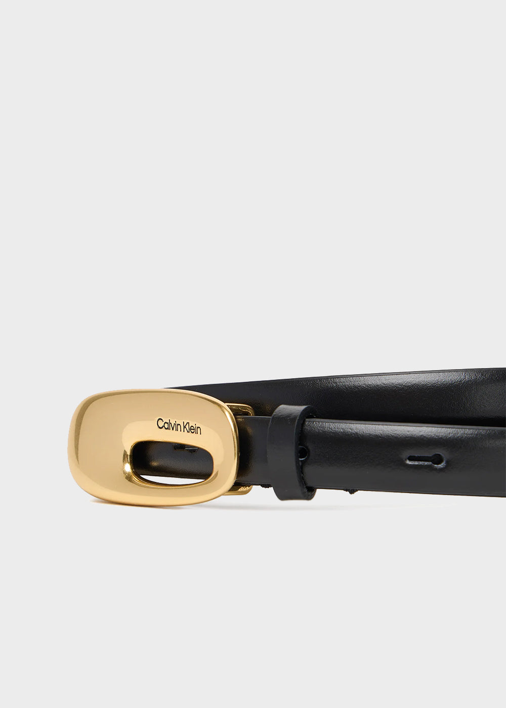 Cintura skinny con fibbia grossa in pelle (1,4 cm)