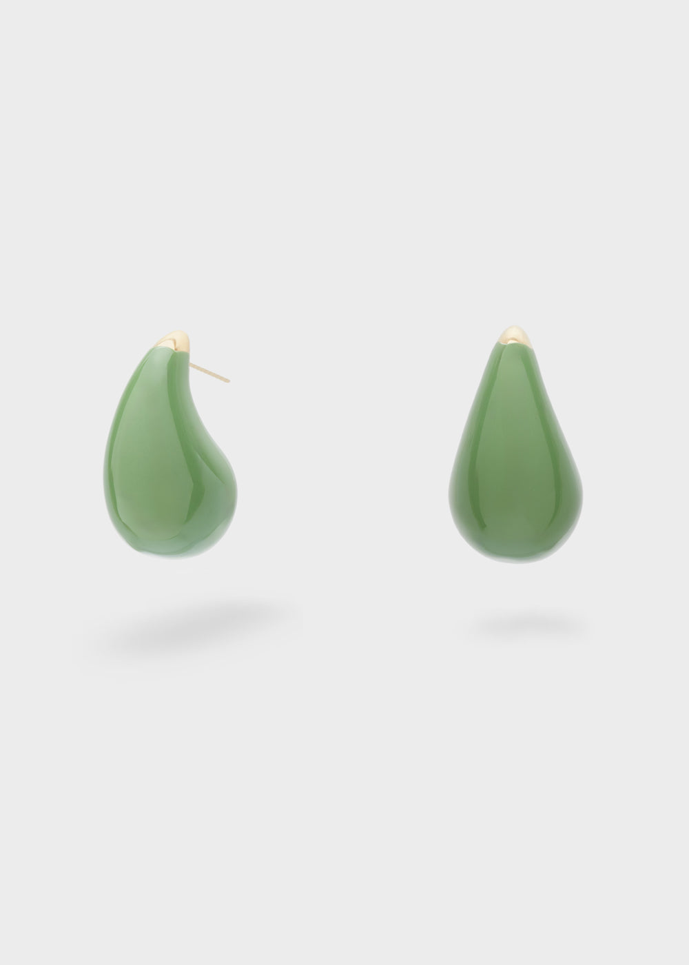 ECHO GOLD EARRINGS WITH GREEN ENAMEL