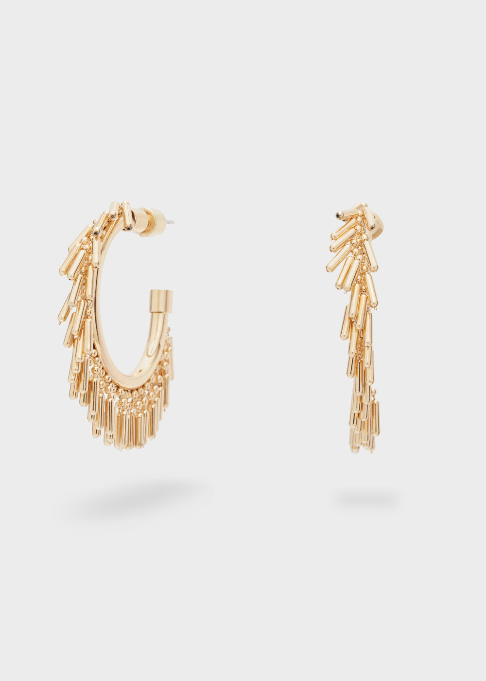 SHORT GOLD FRAGE HOOP EARRINGS