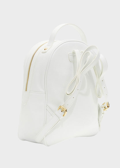 Zaino con zip frontale e logo metallico