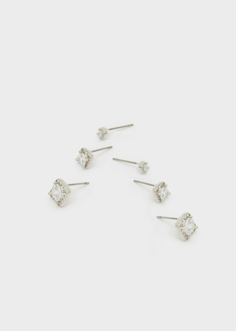 Set di orecchini Square con zirconi