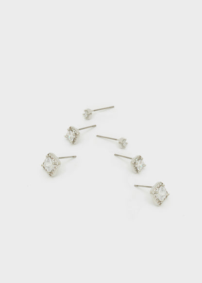 Set di orecchini Square con zirconi