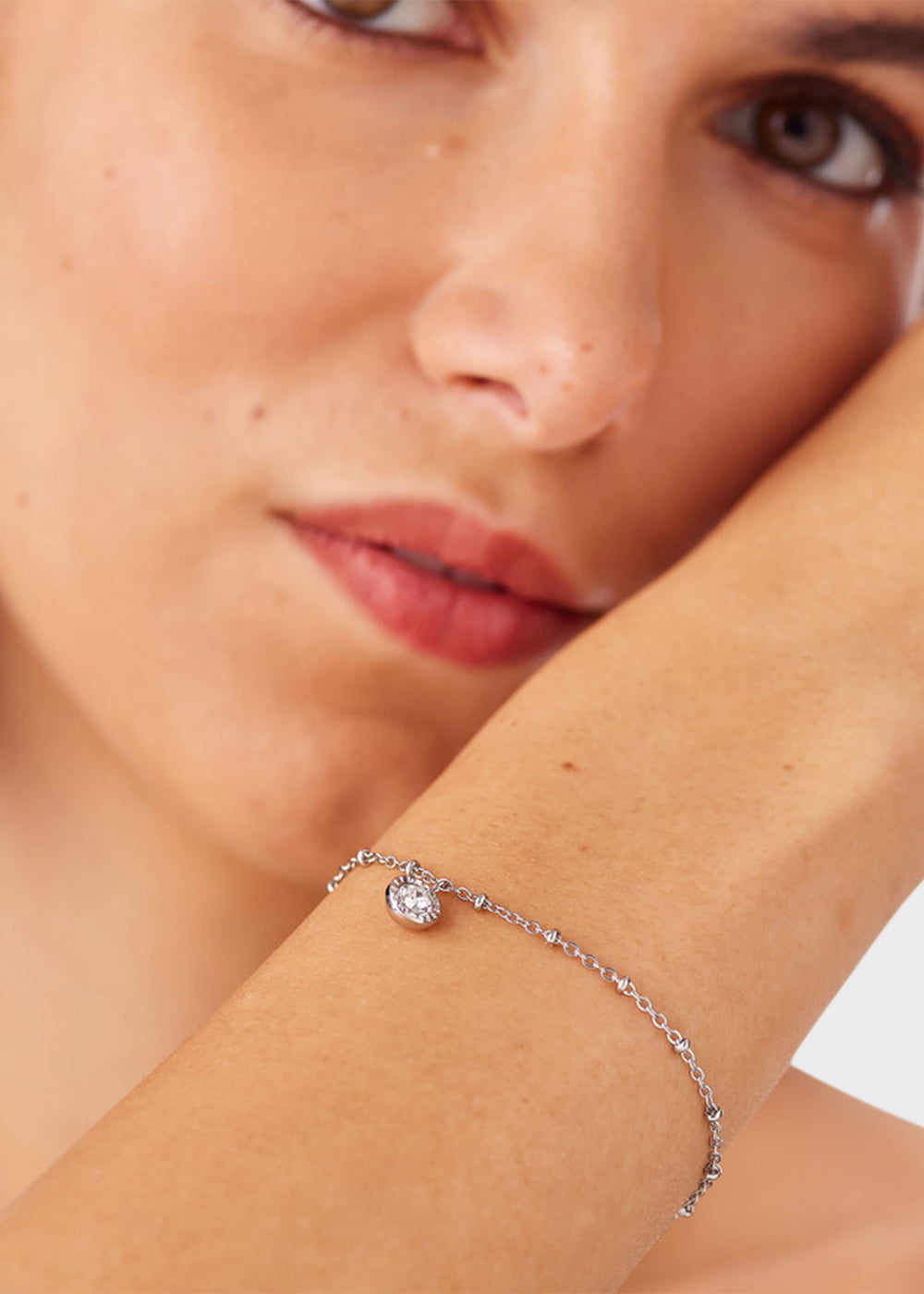 Bracciale Aurora in acciaio con cristallo pendente