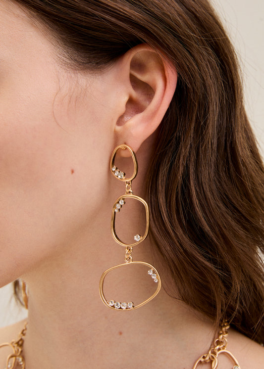 Oval element earrings