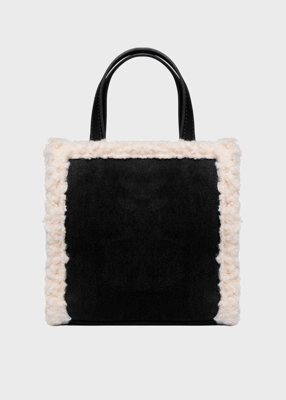 Borsa a mano Buby Buckskin S con dettagli effetto lana e  tracolla-3