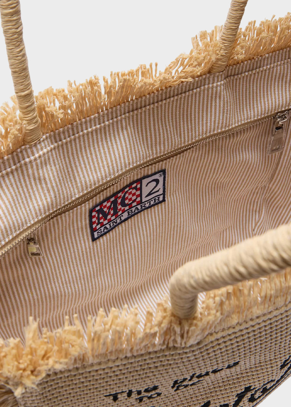 Borsa da mare grande Vanity Straw in tessuto effetto paglia